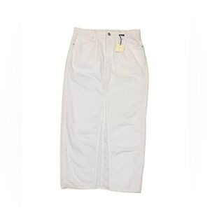 Brand new with tags white denim midi skirt with middle slit